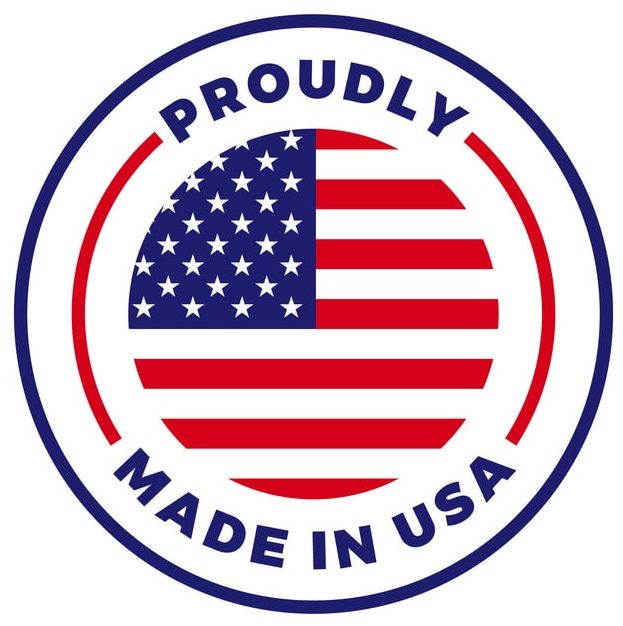 Made in USA American flag round vector icon